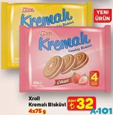 XROLL KREMALI BİSKÜVİ 4X75 G